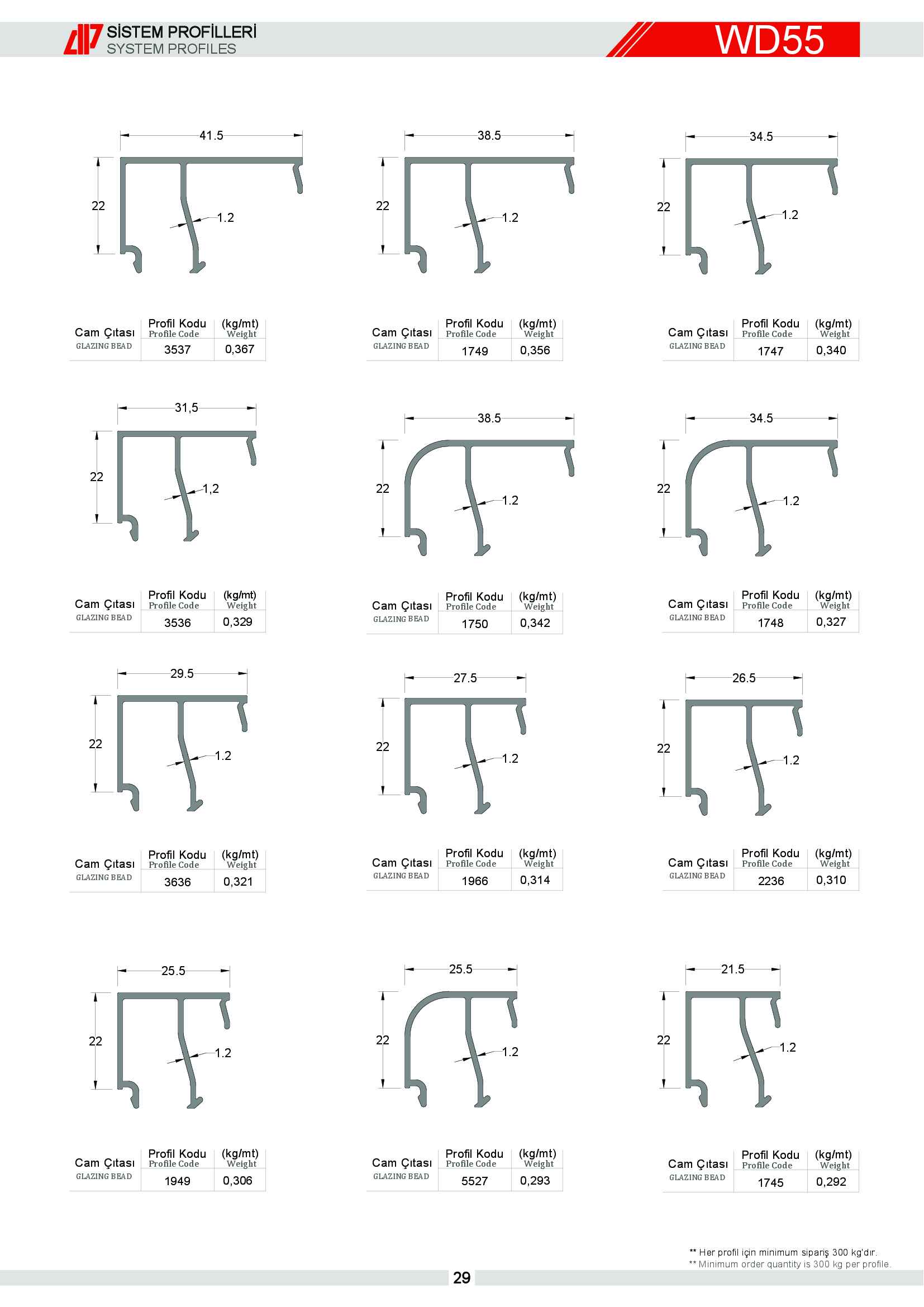 S 55 Yalıtımsız Alüminyum 26